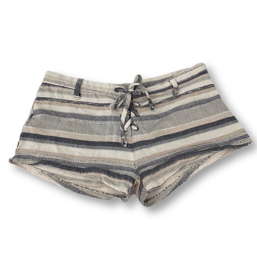 Free People Striped Tie Front Shorts